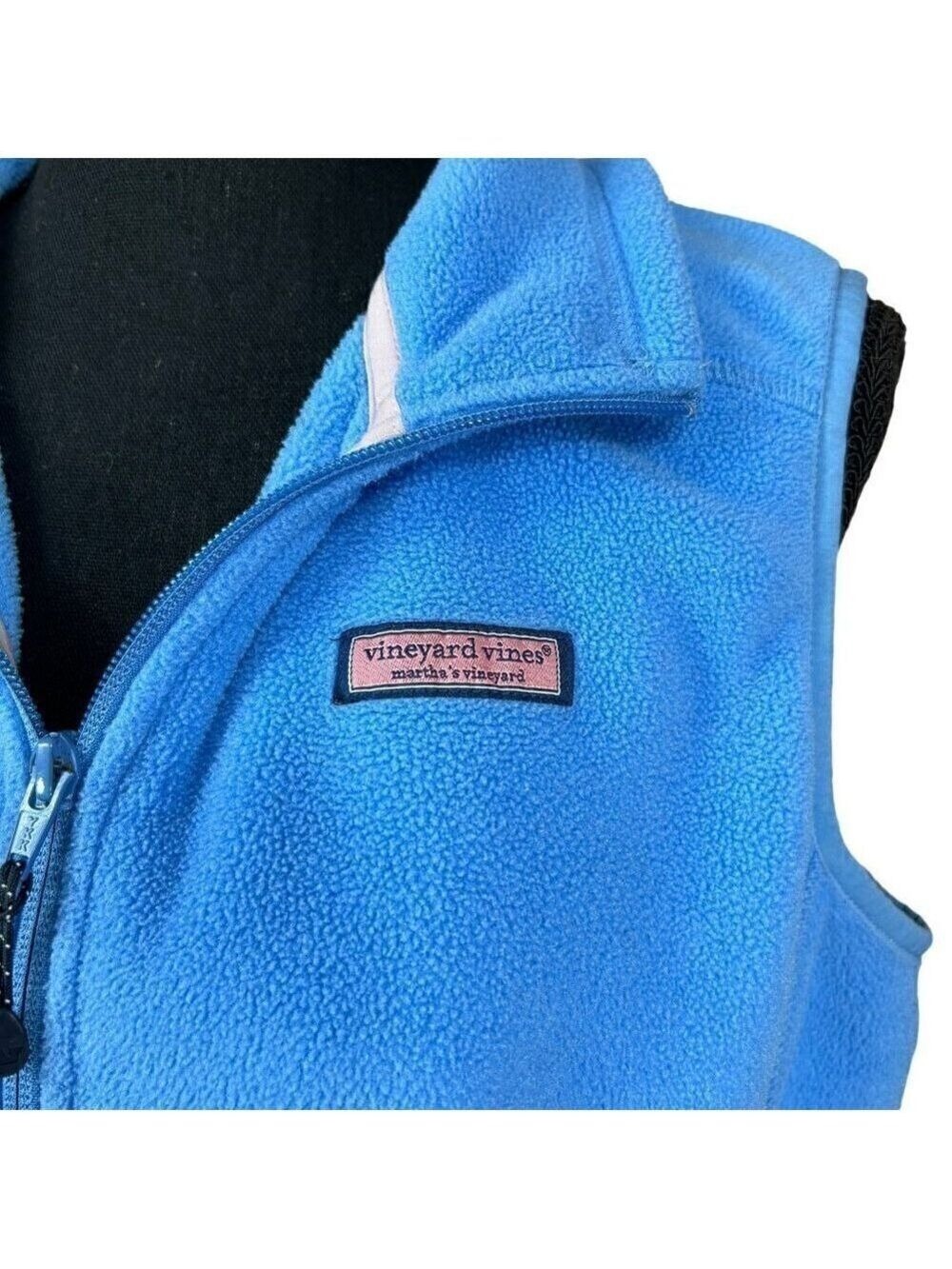 Vineyard Vines Womens Blue Fleece Vest Full Zip Hiking Top Size M - Picture 4 of 11